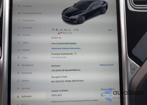 2014 Tesla Model S P85 из США, поврежденный, VIN 5YJSA1H12EFP40005